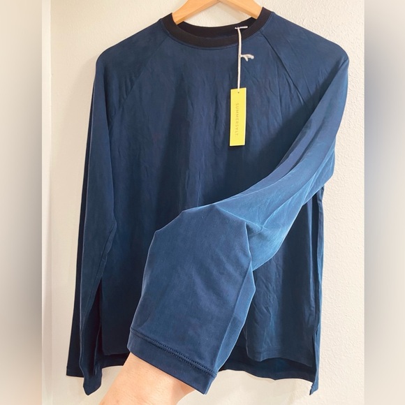 Summersalt Navy Crewneck Long Sleeve Top Size Large - Picture 4 of 6